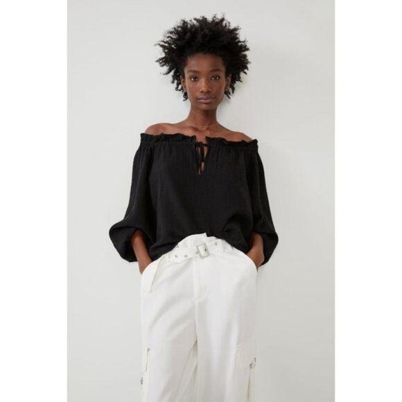 Zara Black Off The Shoulder Blouse - Picture 2 of 8